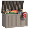 EasyUp 230 Gallon Resin Deck Box, Lockable Patio Outdoor Storage Box for Furniture, Garden Tools and Tools Storage, Waterproof Outside Storage Boxes