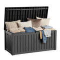 EASY UP 120gallon outdoor resin storage deck box, weather-resistant and lockable, suitable for storing tools, clothing, and packages; ideal for garages, gardens, and bedrooms (black).
