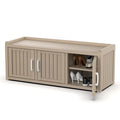 Shoe Cabinet Waterproof UV-Resistant,Storage Bench Indoor Outdoor with Adjustable Shelves,for Entryway Bedroom,Hallway,Living Room(3 Door,Gray)