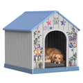 Easy Up  Durable Waterproof Resin Dog House for Small to Large Sized Dogs, Indoor Outdoor Doghouse with Elevated Floor