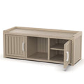 Shoe Cabinet Waterproof UV-Resistant,Storage Bench Indoor Outdoor with Adjustable Shelves,for Entryway Bedroom,Hallway,Living Room(2 Door,Gray)