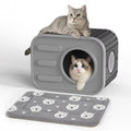 EasyUp Cat House for Indoor & Outdoor Cats, Resin Weatherproof Cat House with Camera-Shaped Design, Versatile for Home & Yard Use