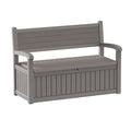 EASY UP 80 Gallon Storage Bench Deck Box Lockable for Patio Furniture, Garden Decor and Outdoor Seating for Cushions, Garden Tools and Pool Supplies (Black)