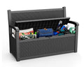 EasyUp 80 Gallon Storage Bench Deck Box Waterproof Lockable,Outdoor Storage Furniture for Patio,Garden and Porch,Tools and Cushions（Black）