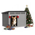 Dog House for Both Indoor and Outdoor with Weatherproof Roof Removable Floors for Medium to Large Dogs Interior Space (Gray, Medium(32.2 * 25.12 * 24.13''))