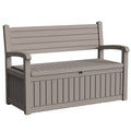 EasyUp 80 Gallon Storage bench Lockable Waterproof Deck Box - Outdoor Storage Box for Patio,Garden and Porch,Tools and Cushions（Grey）
