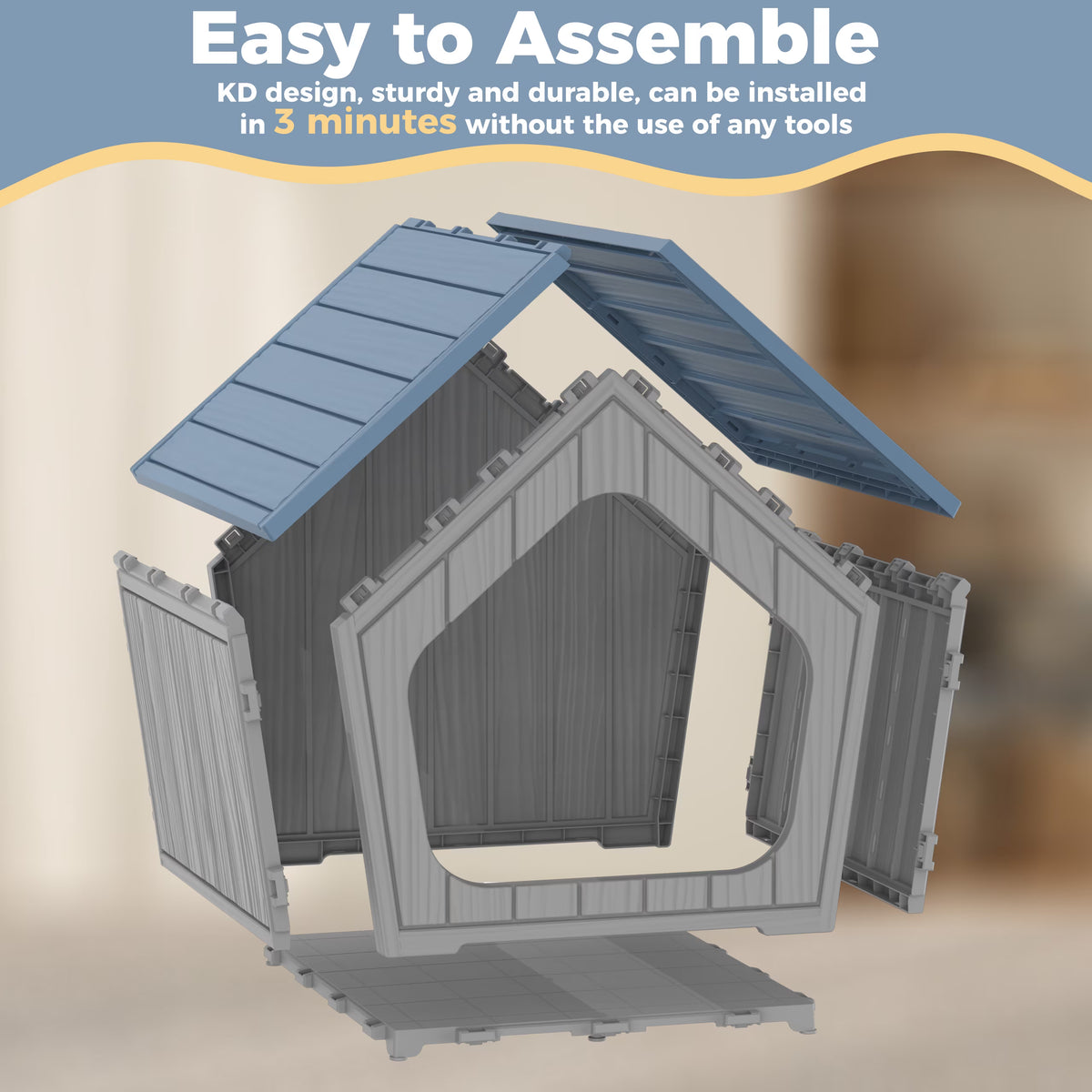 Outdoor Waterproof Cat House,23.43×22.64×22.8 Inches,Insulated Cat Shelter Feral for All Seasons,Easy to Assemble,Suitable for Cats and Small Dogs