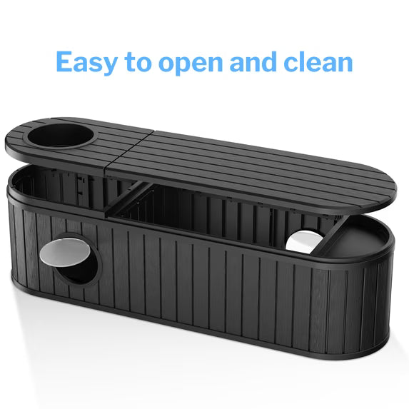 EasyUp Resin Litter Box Enclosure, Waterproof UV-Resistant PP Hidden Pet Furniture, Space-Saving Indoor House, Black