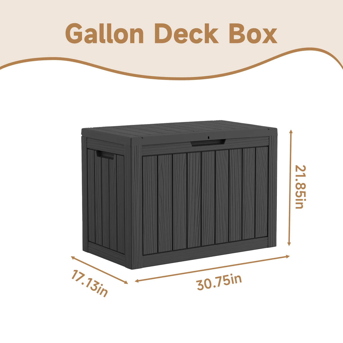 EasyUp 45 Gallon Resin Deck Box, Lockable Patio Outdoor Storage Box for Furniture, Garden Tools and Tools Storage, Waterproof Outside Storage Boxes
