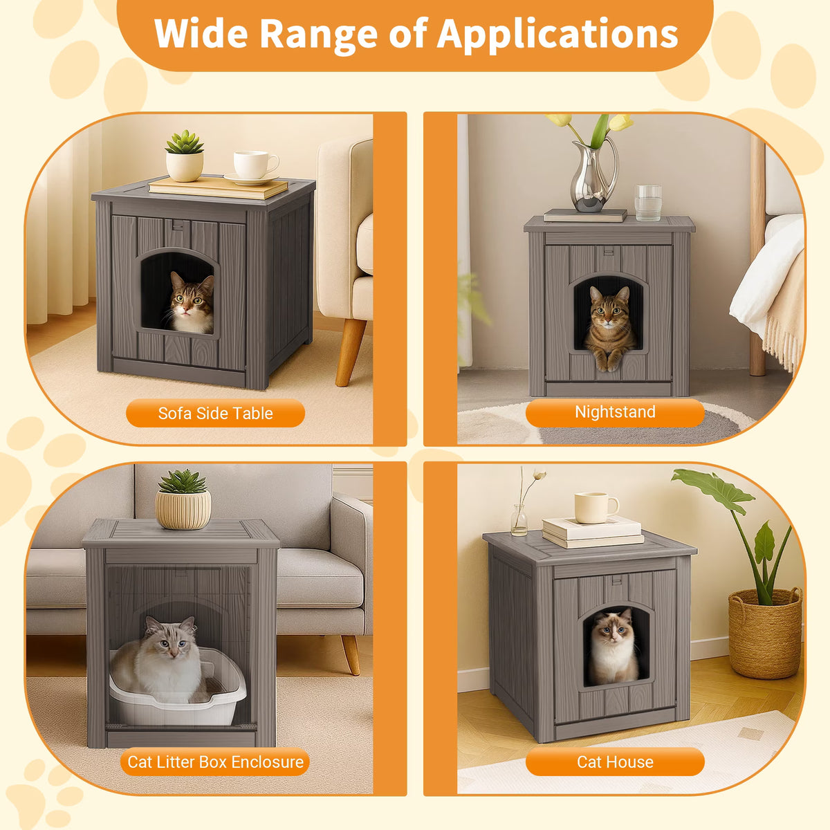 EasyUp Resin Weatherproof Outdoor Cat House, Insulated All-Season Shelter for Garden, Patio, Backyard