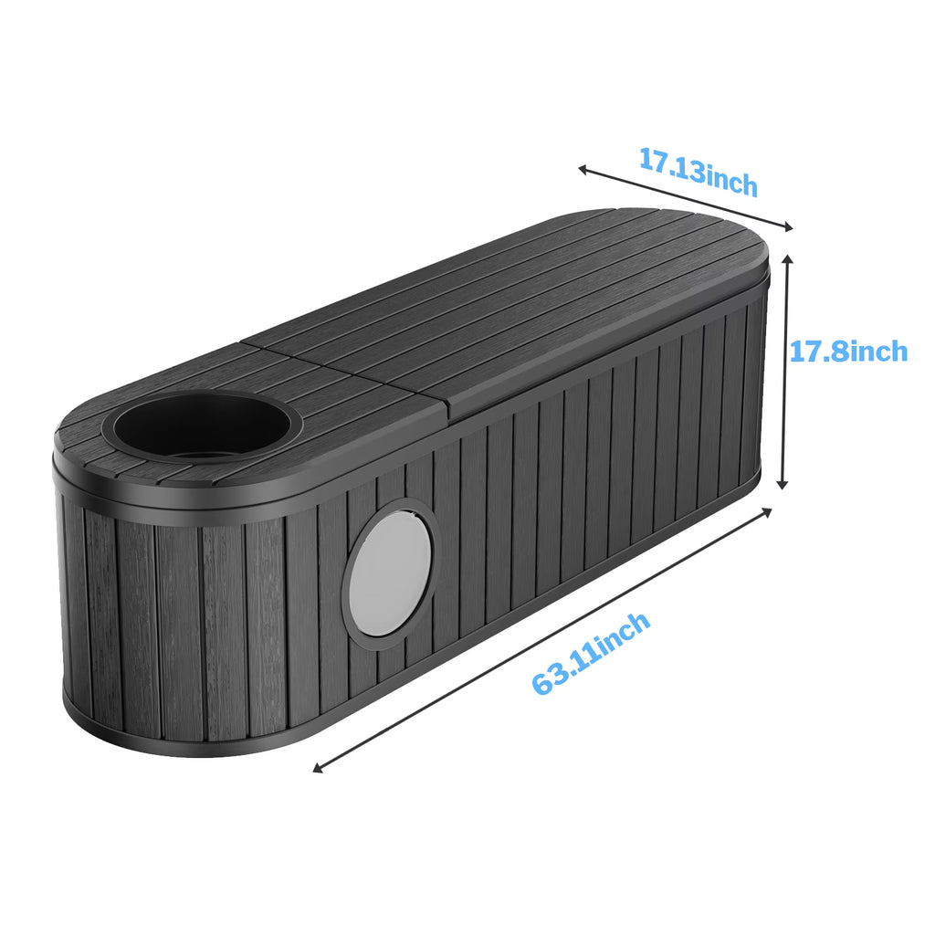 EasyUp Resin Litter Box Enclosure, Waterproof UV-Resistant PP Hidden Pet Furniture, Space-Saving Indoor House, Black