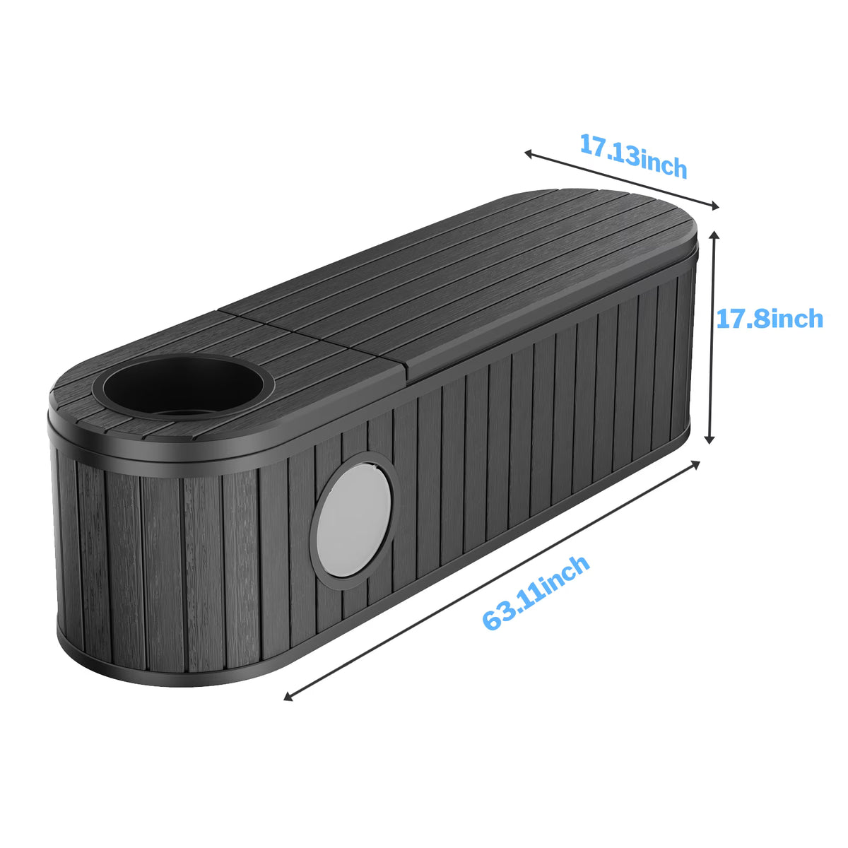 EasyUp Resin Litter Box Enclosure, Waterproof UV-Resistant PP Hidden Pet Furniture, Space-Saving Indoor House, Black