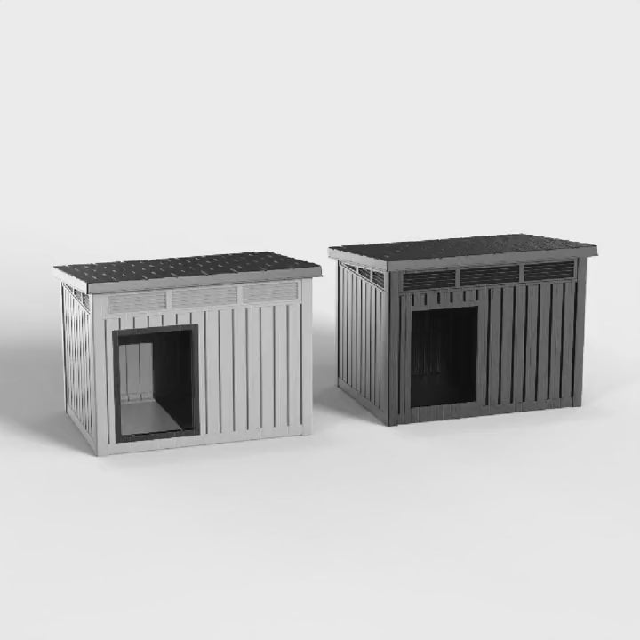 Dog House for Both Indoor and Outdoor with Weatherproof Roof Removable Floors for Medium to Large Dogs Interior Space (Gray, Medium(32.2 * 25.12 * 24.13''))